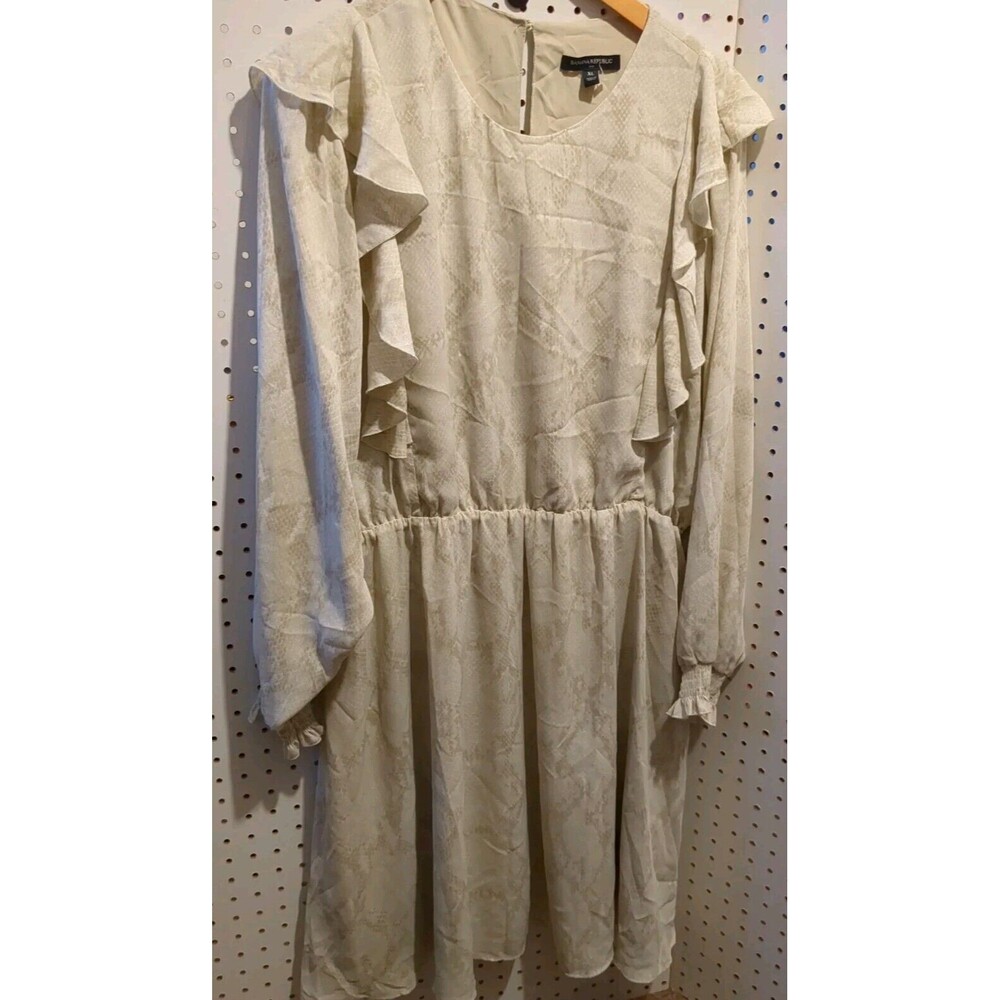 Banana Republic Snakeskin Print Dress XL Long Sleeve
